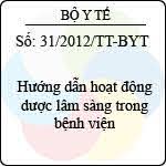  THÔNG TƯ 31/2012/TT-BYT