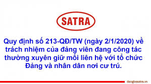 QUY ĐỊNH Số 213-QĐ/TW